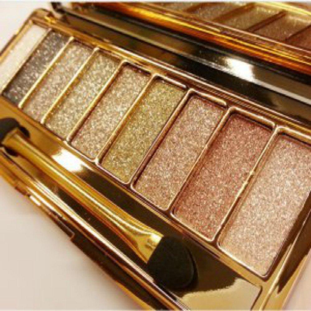 vinmax Sparkle Eyeshadow Palette&9 Colors Shimmer Makeup Palette & Cosmetic Brush Set &Gold Glitter, Highly Shining Pigmented Diamond &9 Color Eyeshadow 6# (1pc)