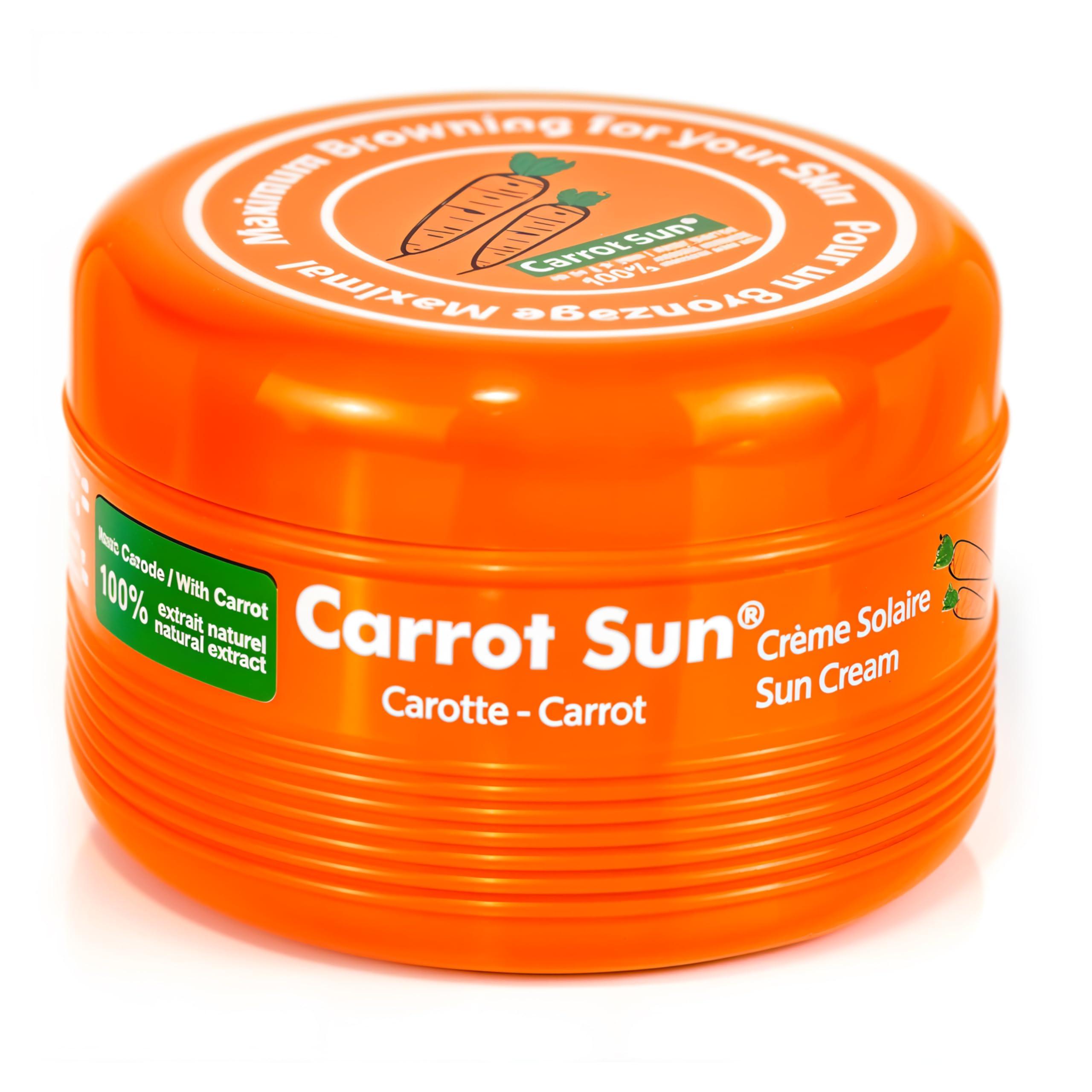 Carrot Sun Carrot Sun Tanning Accelerator 350ml Carotene Intensive Tanning Gel Natural Extract Sun Cream Tanning Lotion for All Skin Types Tan Lotion with Carrot Oil for Even Beautiful Skin Coloring - SPF0