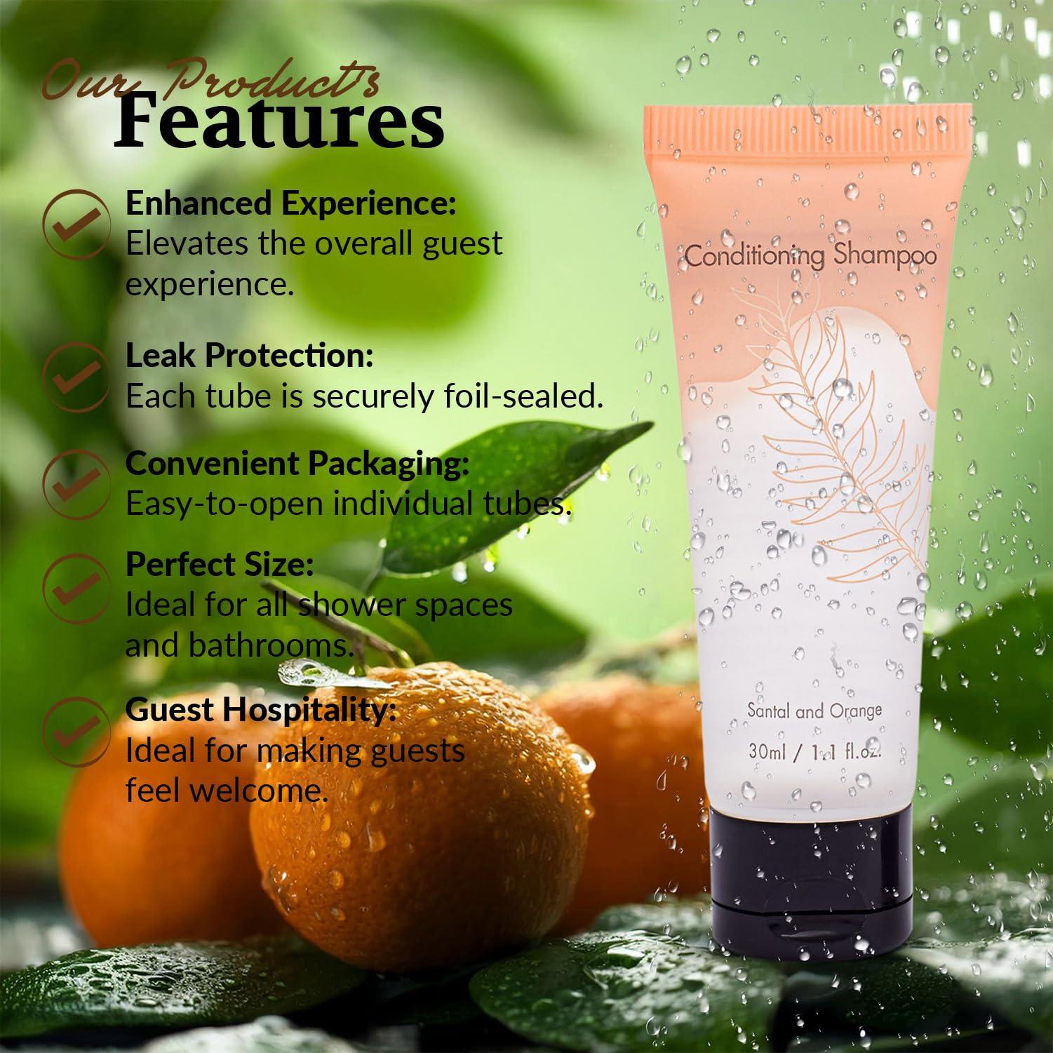 NISGUR 100 Pack Bulk Shampoo and Conditioner 2 in 1 Travel Size Toiletries 1 Oz Each Individually Wrapped Hotel Supplies and Toiletries for Guest