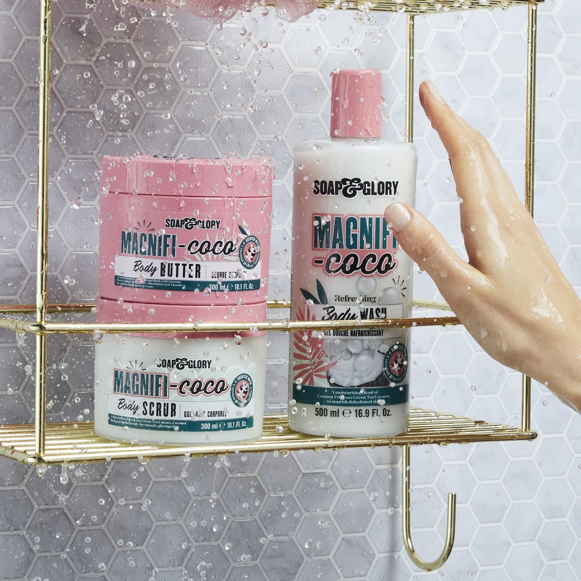 Soap & Glory Soap & Glory Magnifi-Coco Clean-A-Colada Coconut Hydrating Shower Gel - Moisturizing Body Wash for Dehydrated Skin - Formulated with Green Tea Extract & Coconut Fruit (500ml)