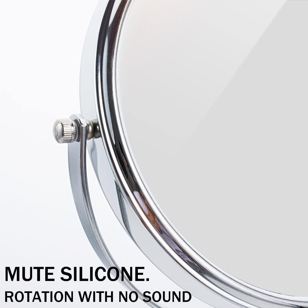 Nicesail Nicesail 19 Inch Tall Makeup Mirror with 10X Magnification, Make up Mirror 8 Inch Double-Sided, Table Mirror with Pedestal for Shaving, Standing Mirror Height Adjustable Chrome Finish (8 Inch, 10X)