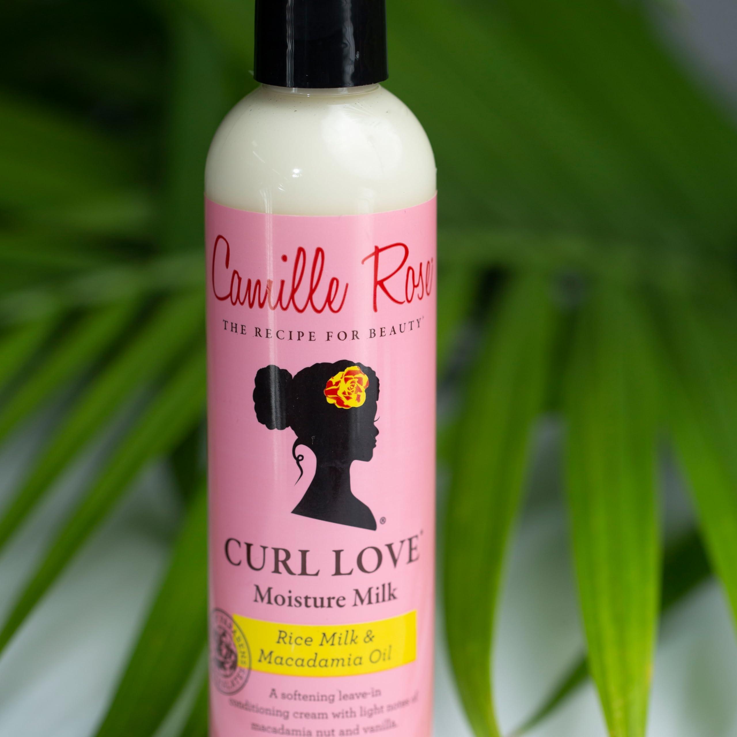 Camille Rose Camille Rose Curl Love Moisture Milk Leave-In Conditioner, with Rice Milk and Macadamia Oil to Soften, Smooth and Detangle Curly Hair, 8 oz