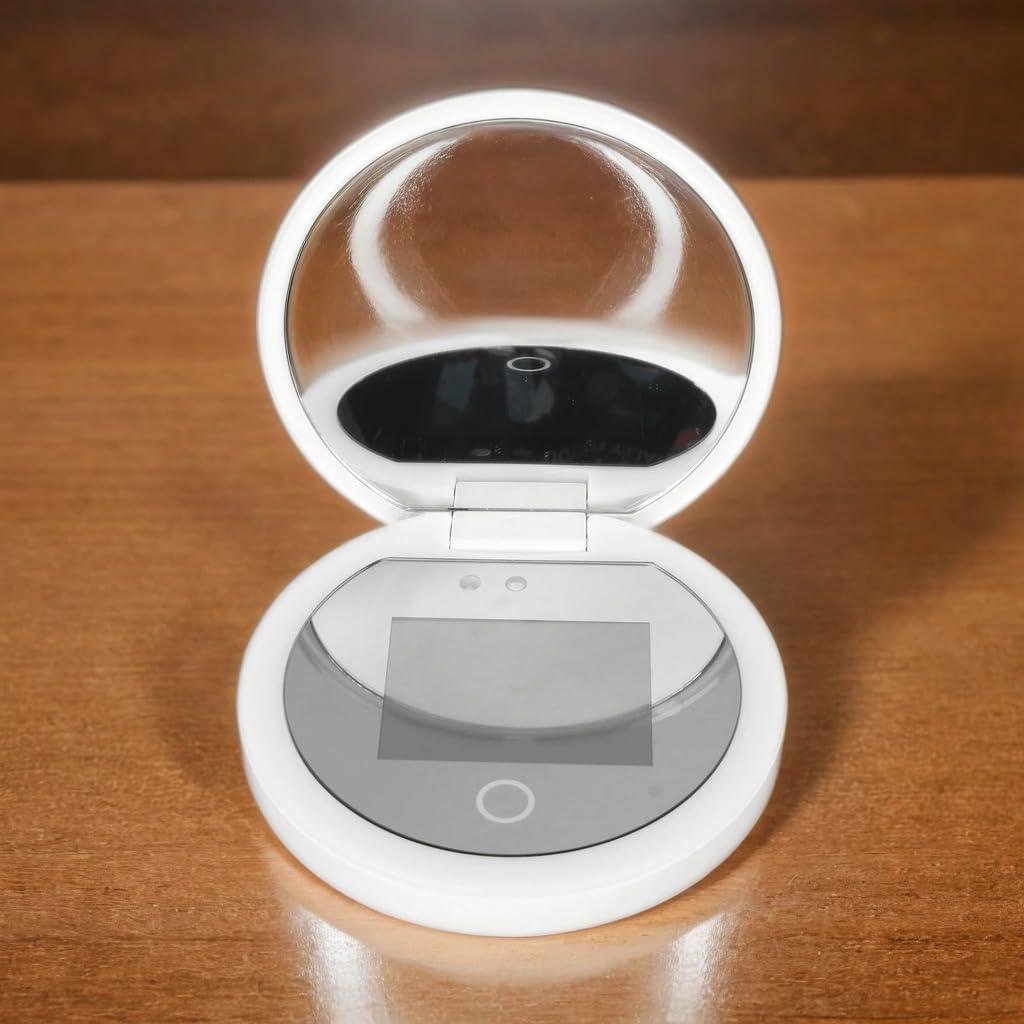 BONKZEBU UV Mirror,Intelligent Touch Control Brightness Adjustment Sunscreen UV Mirror,UV Camera Lens Sunscreen Testing Mirror,for Makeup Removal