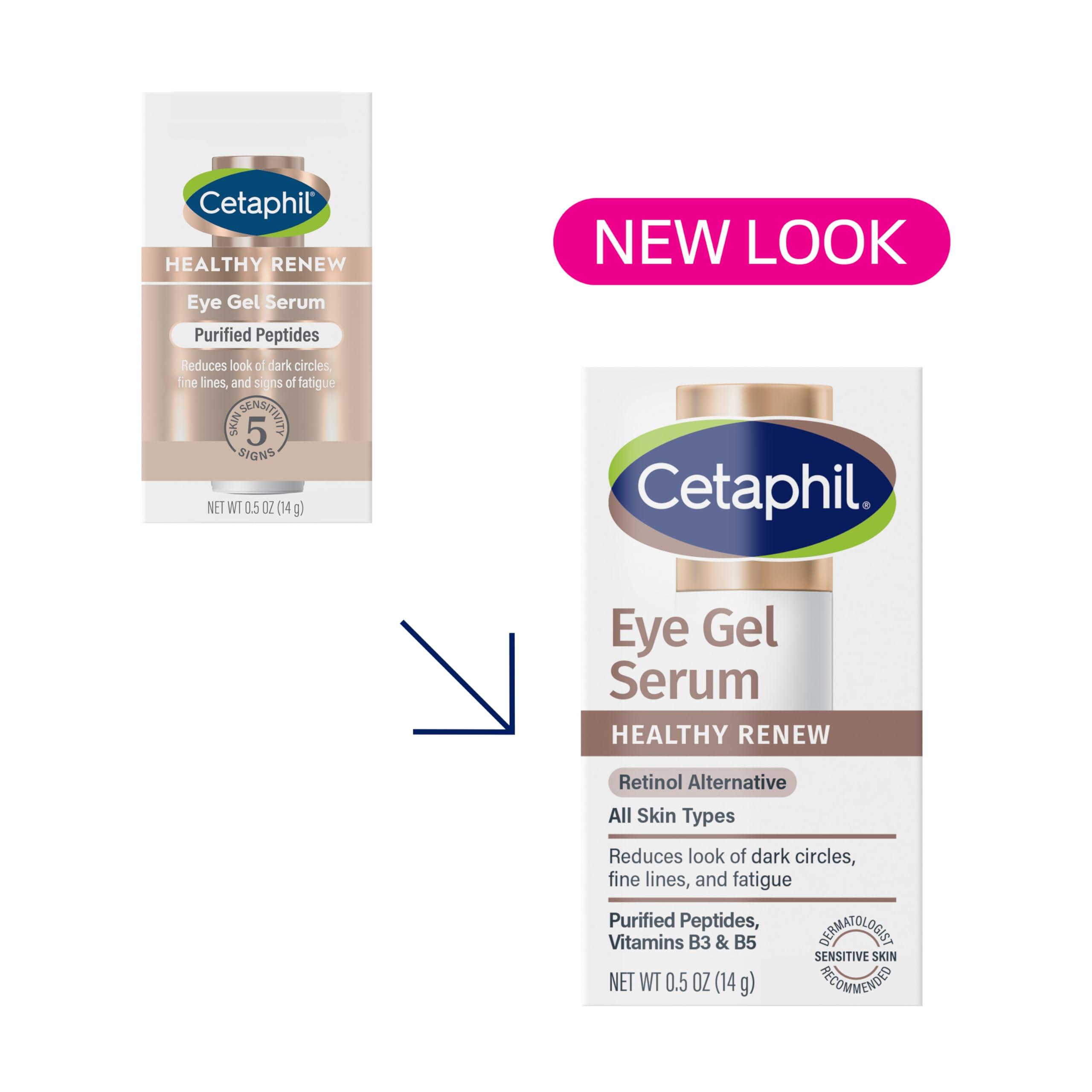 Cetaphil Cetaphil Healthy Renew Hydrating Eye Gel Serum 0.5 Oz, 24Hr Under Eye Cream for Anti Aging, Reduces the Appearance of Dark Circles and Wrinkles, Retinol Alternative Peptide Serum, For Sensitive Skin