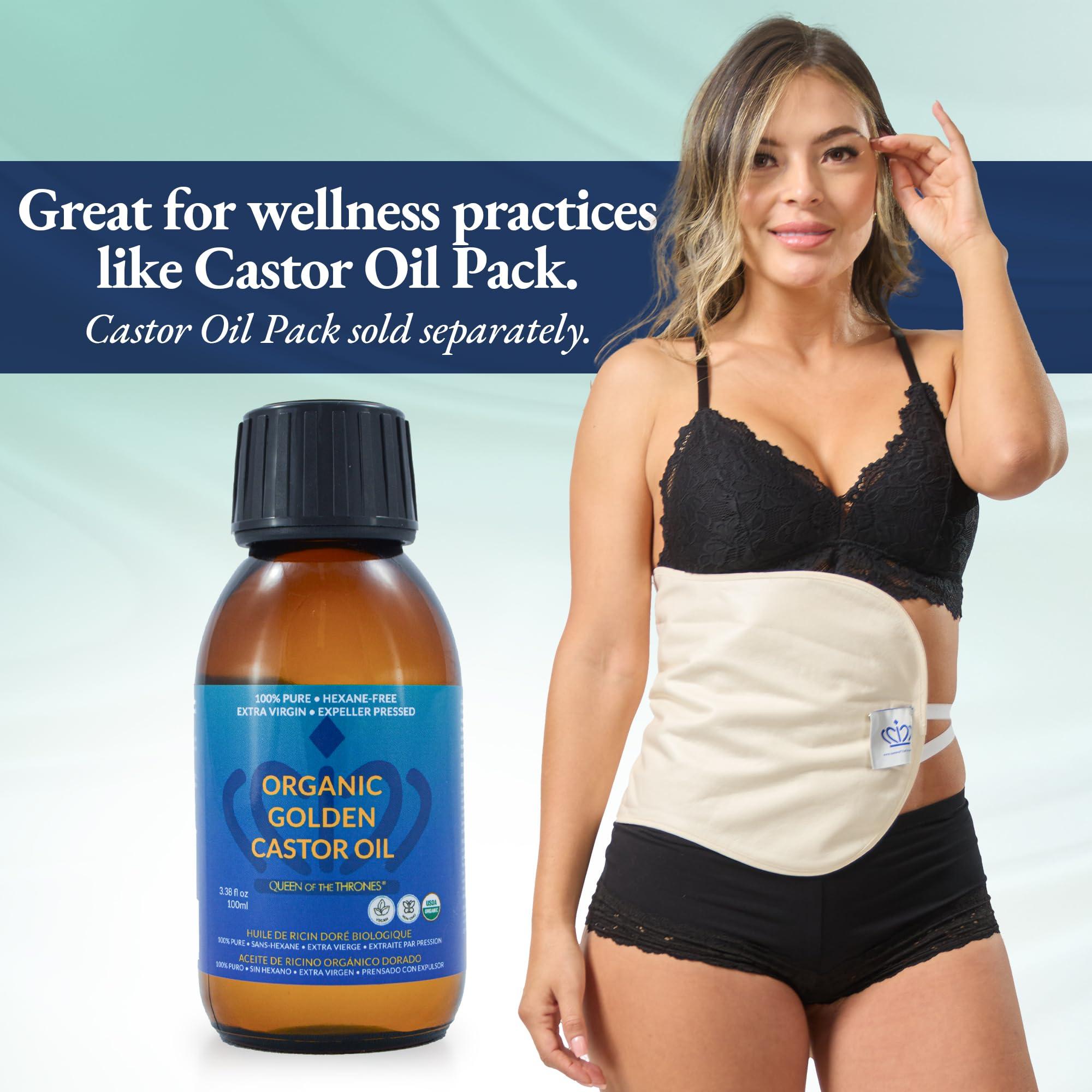 QUEEN OF THE THRONES QUEEN OF THE THRONES Organic Golden Castor Oil | 100% Pure for Hair, Skin, Nails, Brows & Lashes | Hexane-Free | USDA Certified [3.38oz (100ml)]