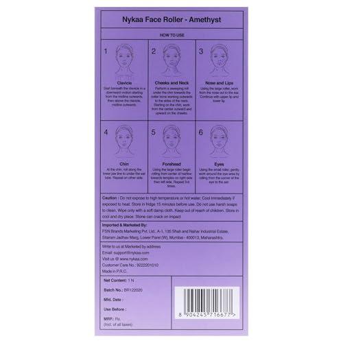 Nykaa Naturals Nykaa Naturals Amethyst Face Roller - Diminishes Fine Lines and Wrinkles - Natural Crystals for Skin Calming - Tones and Sculpts Skin - 1 pc