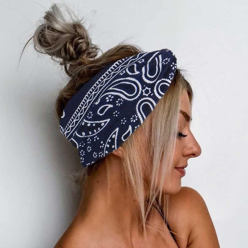 Catery Catery Boho Cloth Headbands Yoga Wide Hair Bands Knot Elastic Hair Wraps for Women(Pack of 3)