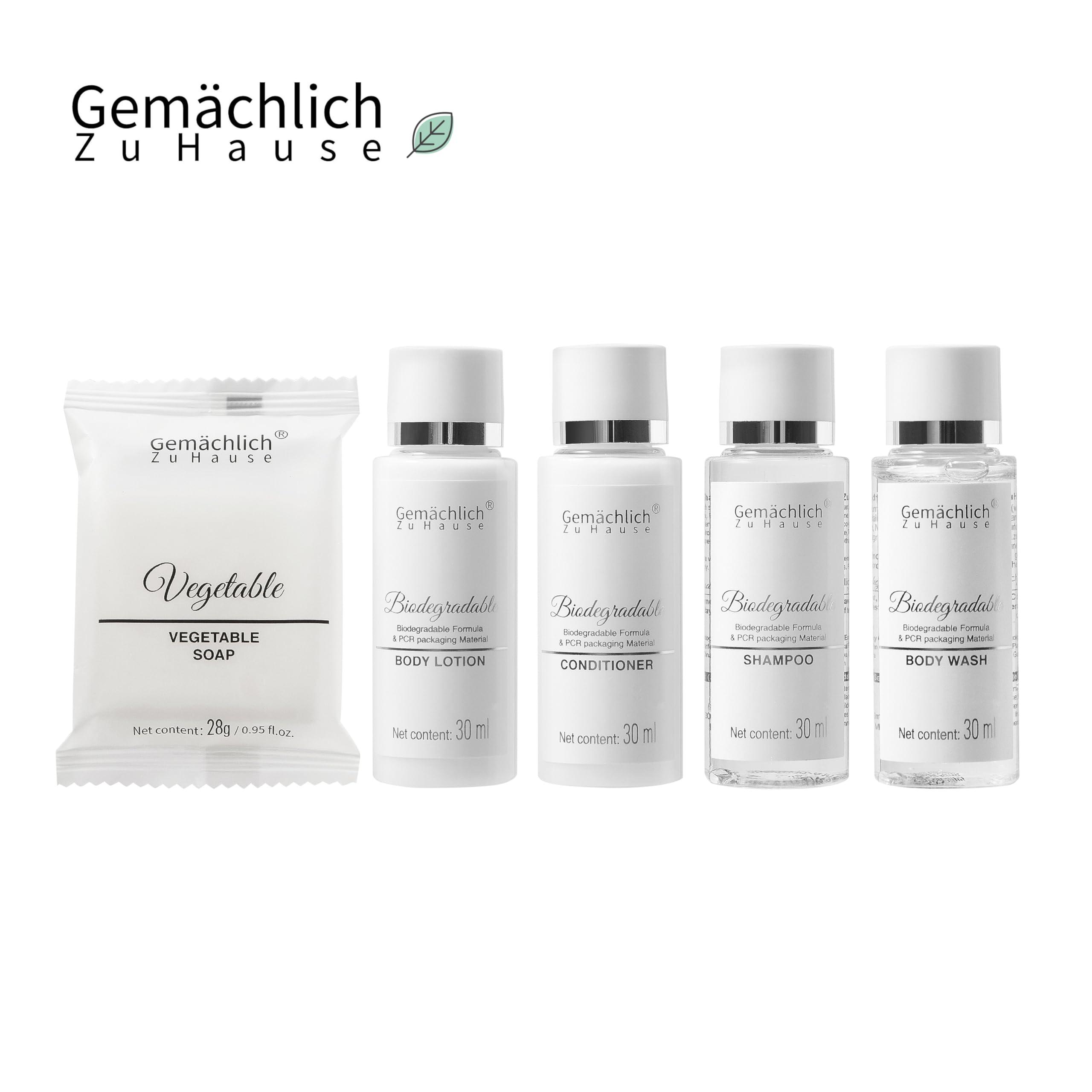 Gemchlich ZuHause Gemchlich ZuHause Hotel Toiletries Bulk Set, Shampoo and Conditioner, Body Lotion, Body Wash, Travel Size Bar Soap for Airbnb, 150pcs