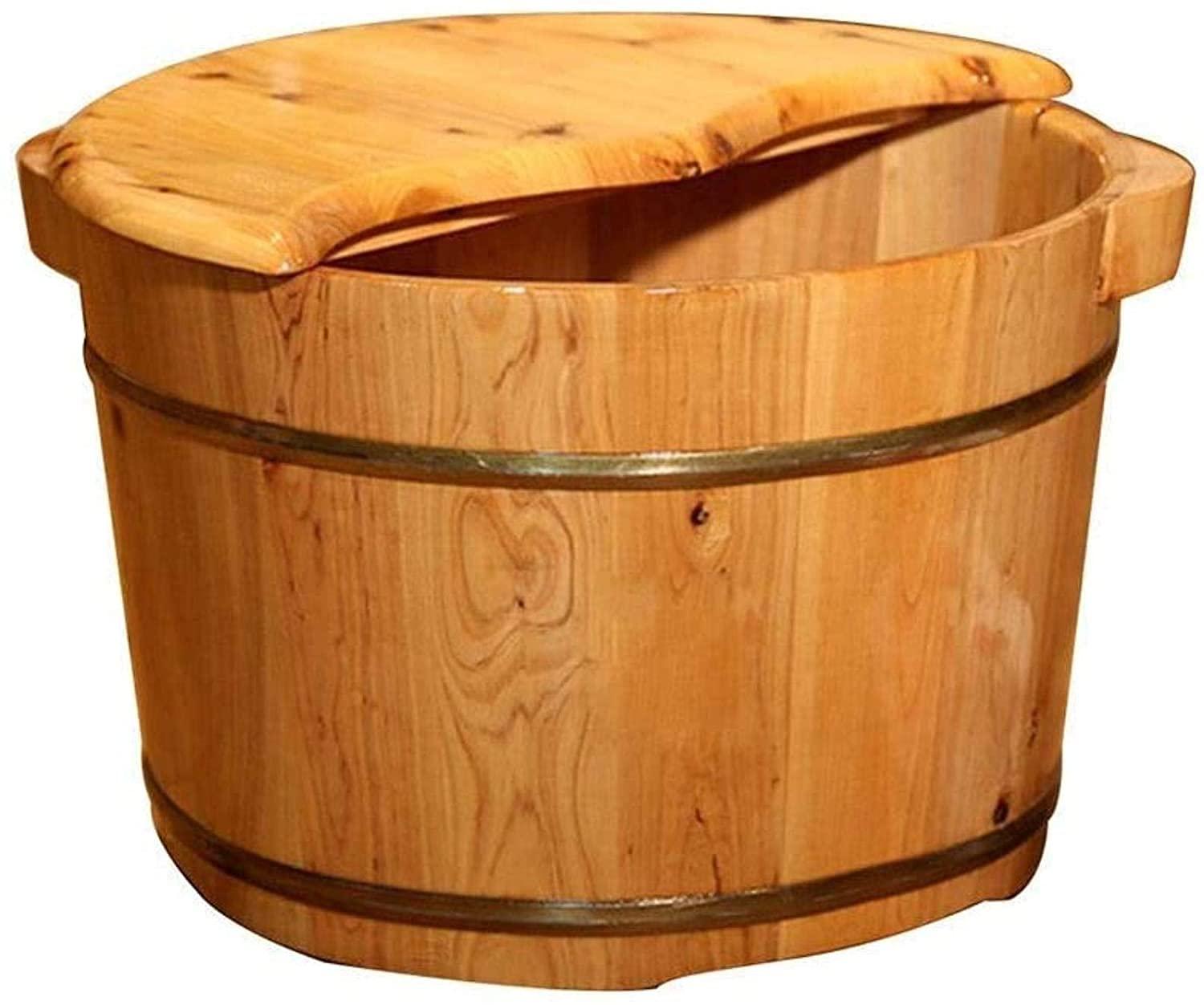GenSDH Pedicure Foot Soak Large Foot Bath Spa Tub,Foot and Leg Spa for Adults,Sauna Wooden Bucket,Foot Massage Spa for Home,Relax Pedicure