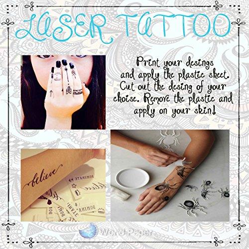 World Paper TempTattoo Laser Temporary Tattoo Paper, Multiple Sheets Packages 11" x 17" From 2 up to 25 Sheets (11" x 17", Pearl Pack 5 Sheets)