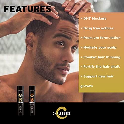 Challenger Challenger Men's Hair Keep Shampoo & Conditioner, 2X 10 Oz Bottles | Hair Growth Combo | DHT Blockers| w/Baicapil, Capixil, Rejuvasoft, HairSpa | Caffeine, Biotin, Argan Oil, Coconut Oil & more!