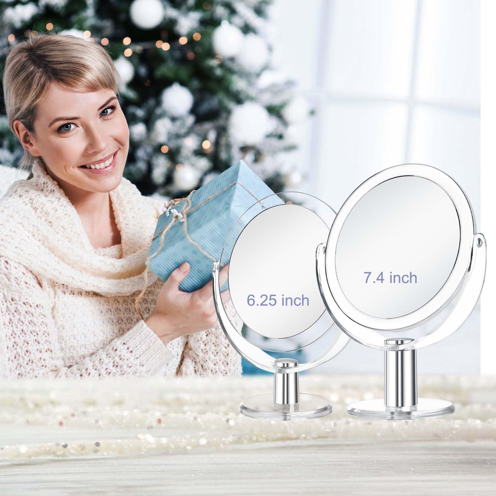 CLSEVXY CLSEVXY Vanity Mirror with Stand, 1X/15X Magnification Double Sided 360 Swivel, Portable Table Desk Countertop Mirror for Bathroom & Shaving