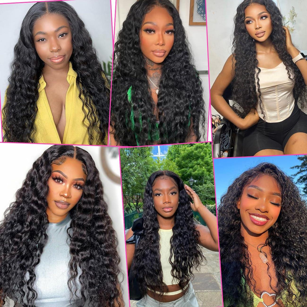 Iwig Iwig Loose Deep Wave Bundles Human Hair 14 16 18 Unprocessed Virgin 3 Bundles Brazilian Wet and Wavy Loose Deep Curly Wave Human Hair Weave Bundles Natural Black