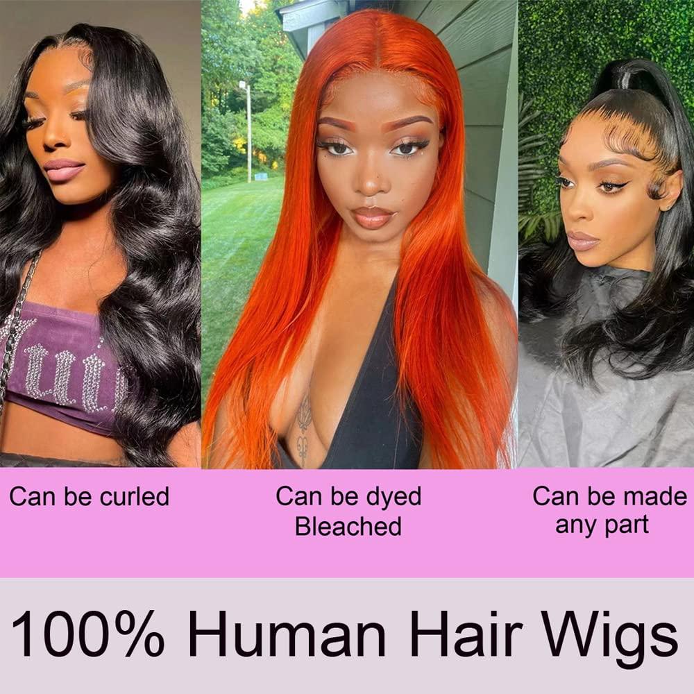 WUANYO 20 Inch Lace Front Wigs Human Hair 13x6 HD Transparent Lace Frontal Straight Human Hair Wigs Pre Plucked with Baby Hair Bleached Knots 180% Density Glueless Frontal Wigs Human Hair for Black Women