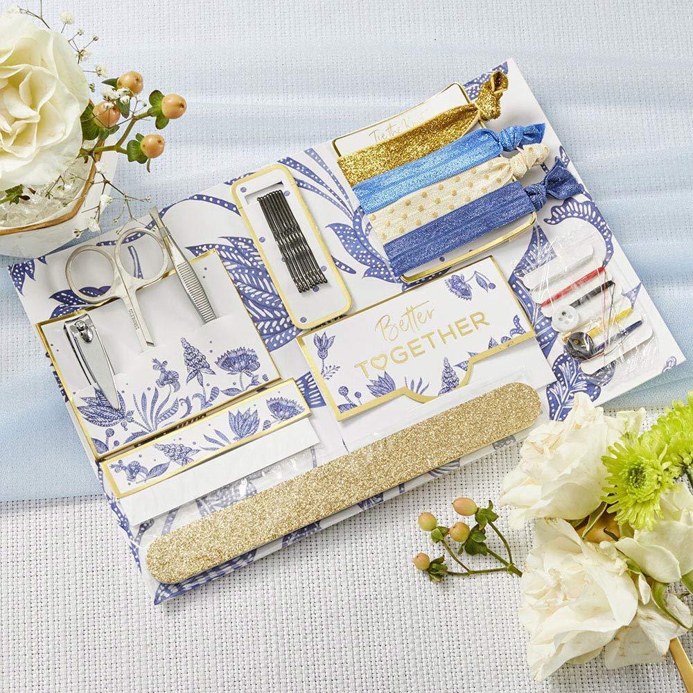 Kate Aspen Blue Willow Wedding Survival Kits - Set of 6 - Emergency Kit, Engagement Supply Makeup Bag for Bride, Perfect Bride Gift, Bridesmaid Presents, Wedding & Bachelorette Party Favors by Kate Aspen