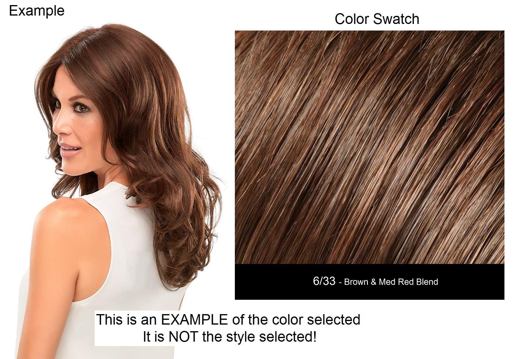 Jon Renau Maxwigs Scarlett Large Cap Color 6/33 Raspberry Twist - Jon Renau Wigs 11.25\" Shoulder Length Beach Waves Synthetic Smart Lace Front Women\'s Mid-Length Hand-Tied Open Cap Wavy Scalp Ventilation Pre-Styled