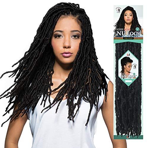 BOBBI BOSS Bobbi Boss Synthetic Hair Crochet Braids African Roots Braid Collection Nu Locs 18" (6-PACK, M1B/30)