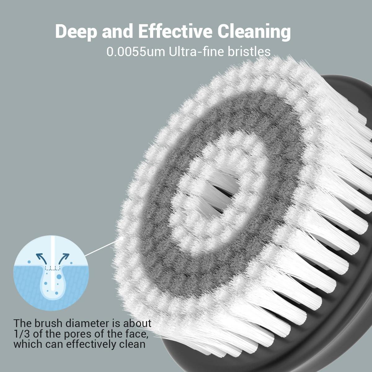 TOUCHBeauty TOUCHBeauty Facial Brush for Men Skin Scrubber with Advanced 6 Degree Oscillating Vibration Cleansing Technology, Waterproof Men's Facial Exfoliator Massager Black TB-1487