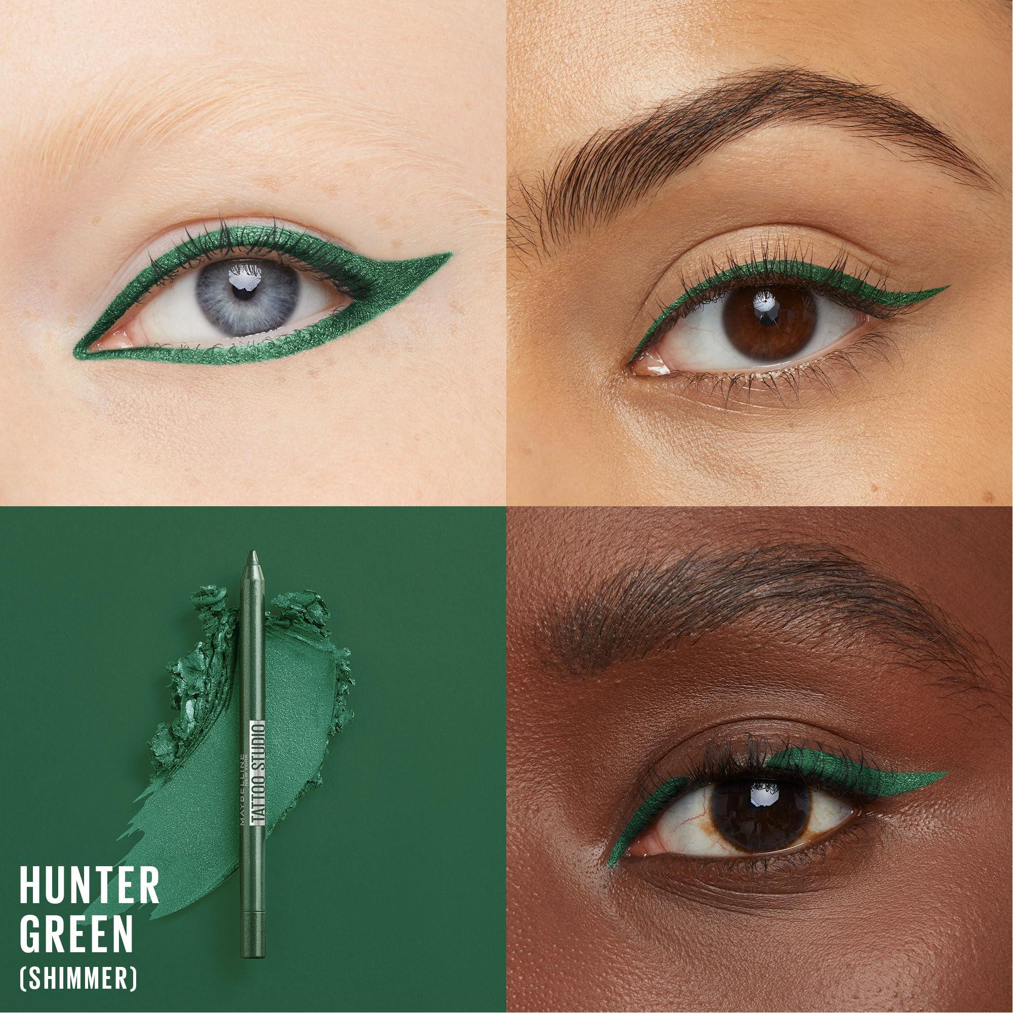 MAYBELLINE Maybelline Tattoo Studio Sharpenable Gel Pencil Waterproof Eyeliner, Long-Lasting Eyeliner With Smooth Gel Pigments For Up To 36HR Wear, Hunter Green, 1 Count