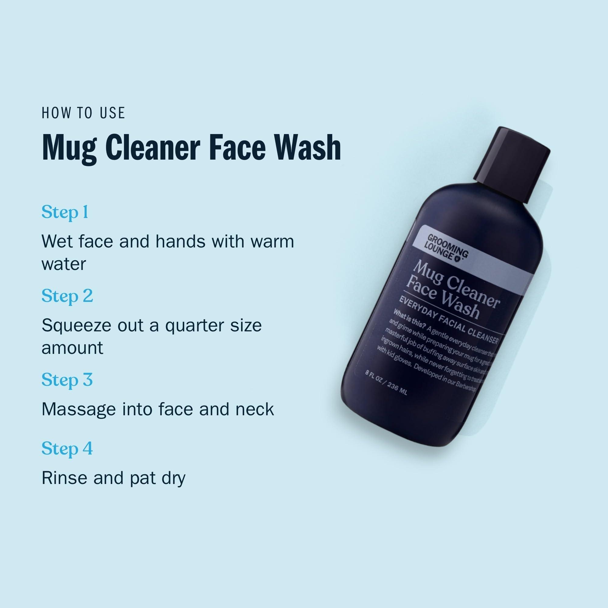 Grooming Lounge Grooming Lounge Mug Cleanser, Everyday Facial Cleanser For Men, Natural Face Wash, Sensitive Skin. Face Cleanser for a Hydrating, Deep Clean, 8 oz.