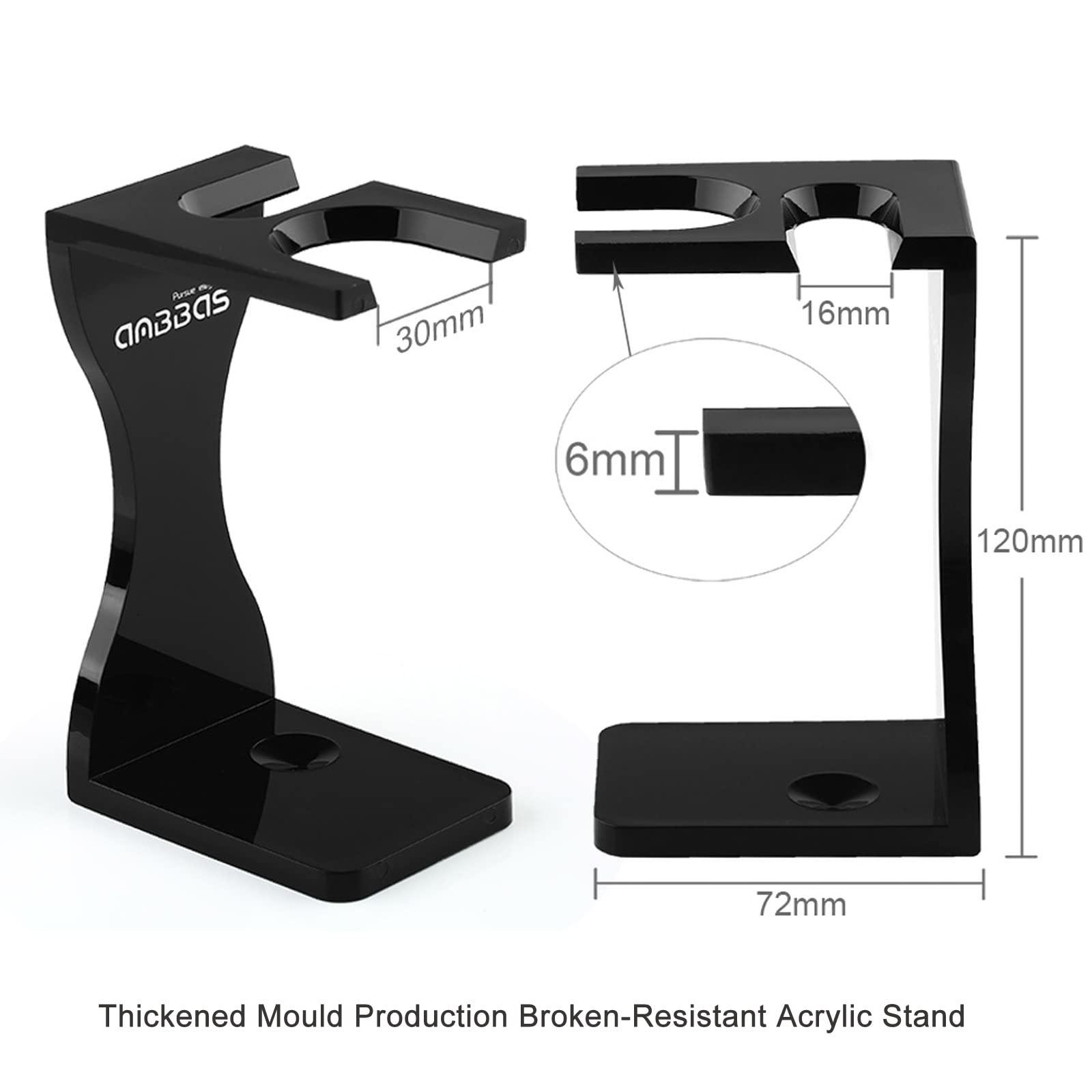 Anbbas Anbbas Shaving Brush Synthetic Badger and 100g Shaving Soap with Bowl Stainless Steel,Black Acrylic Shaving Stand Holer for Man Wet Shave Kit