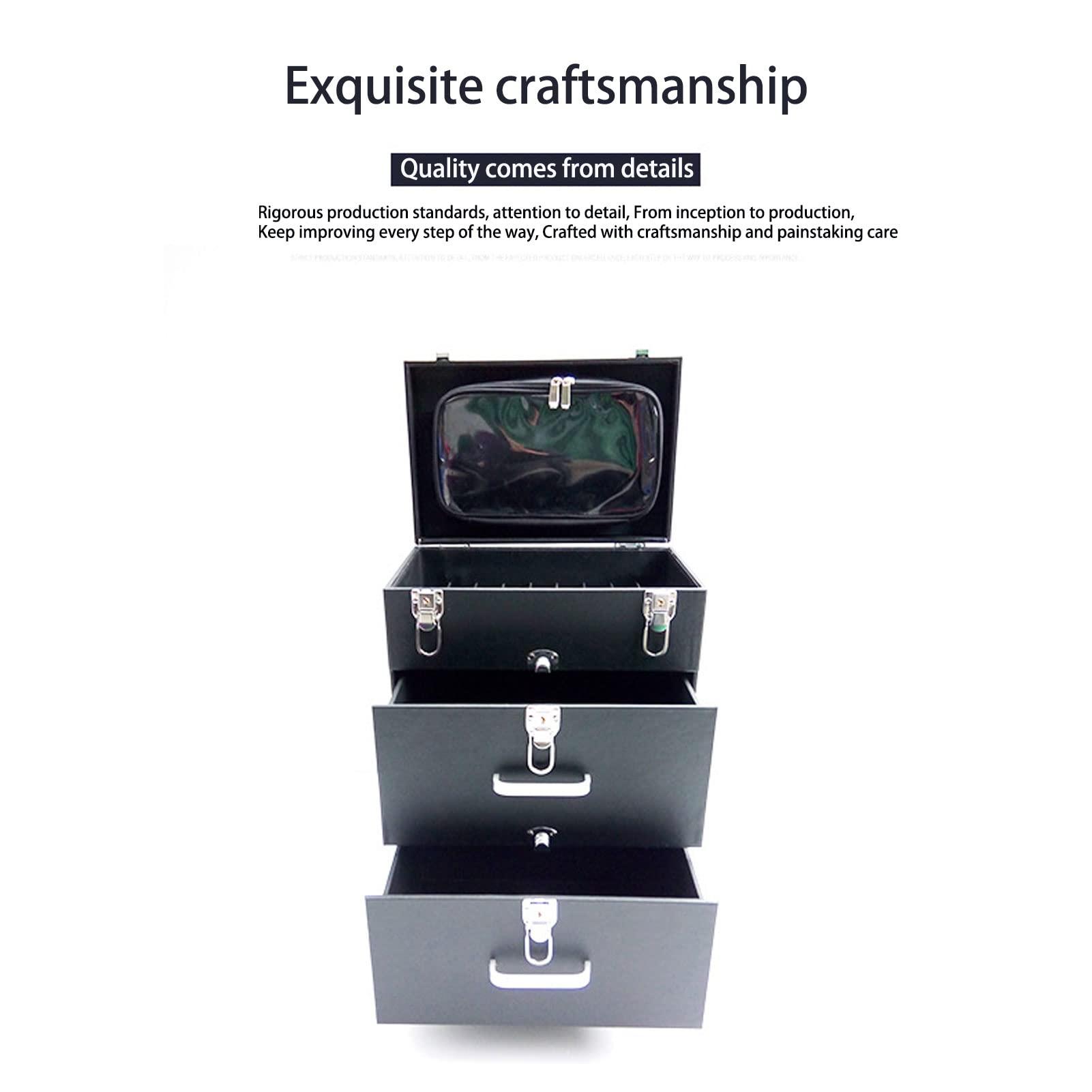 DWLOMHE DWLOMHE Makeup Case Portable Rolling Studio, Large Vanity Case with Safe Lock Wheeled Organizer, Travel Beauty Vanity Handle Case