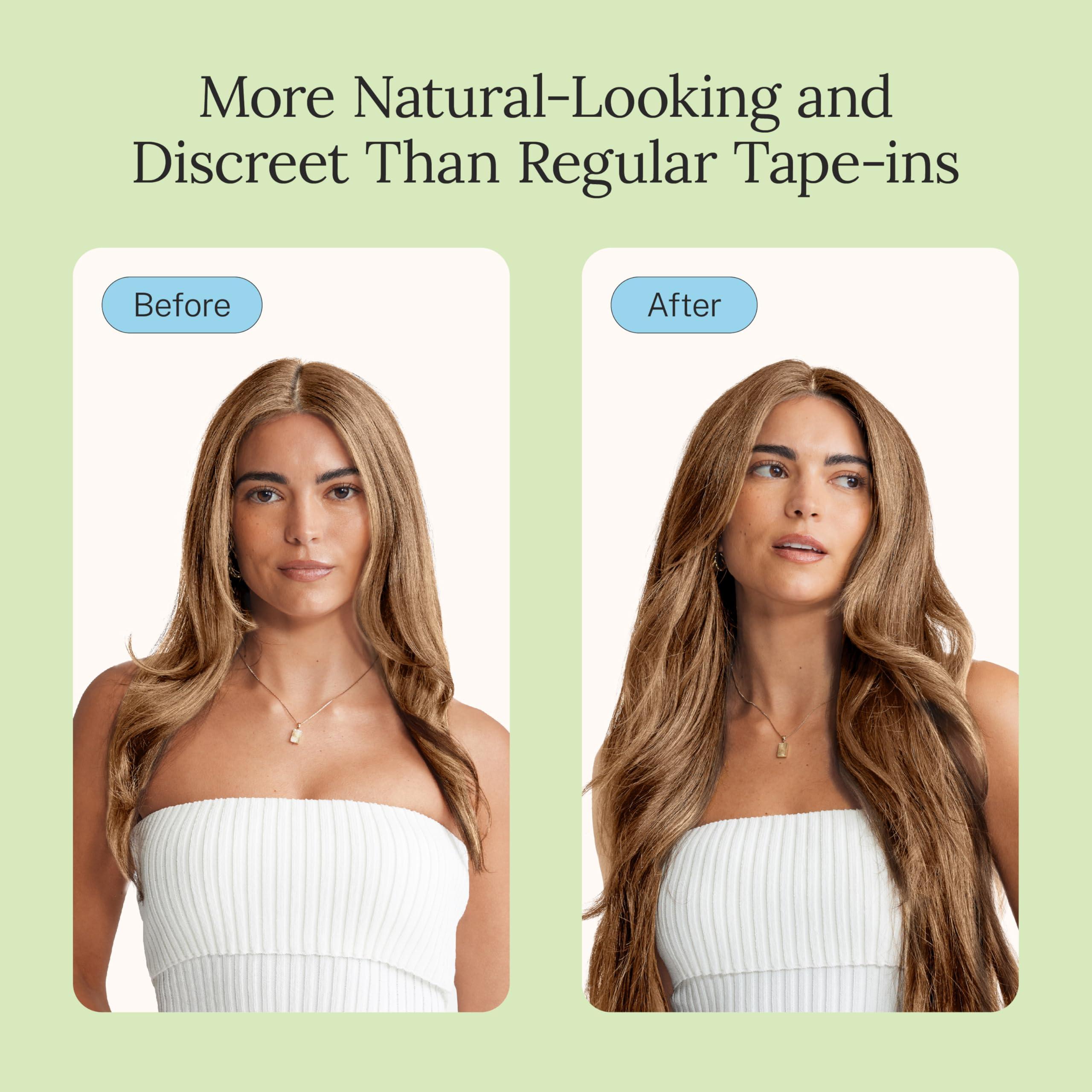 Zala Zala Invisible Tape In Hair Extensions - Premium Human Remy Hair Extensions with Easy Installation - Uses Lightweight, Non-Damaging Tape Adhesive Tabs - Cinnamon (50g / 18 inch)