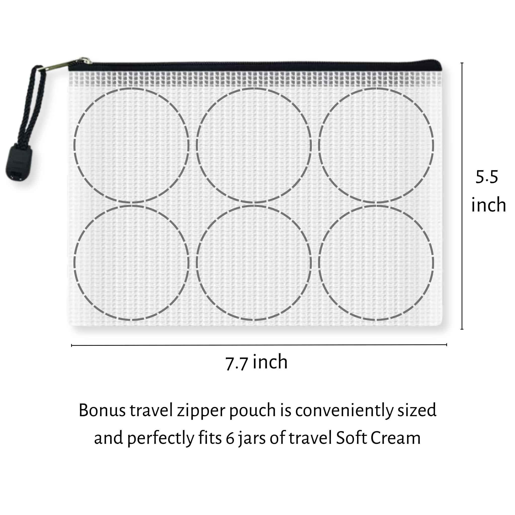 TINY SEED TINY SEED 6-Pack Travel Kit: Soft Cream Travel Size (0.84 oz each). Soft Moisturizing Cream for Face, Hands, and Body. Includes Complimentary Travel Zipper Pouch.