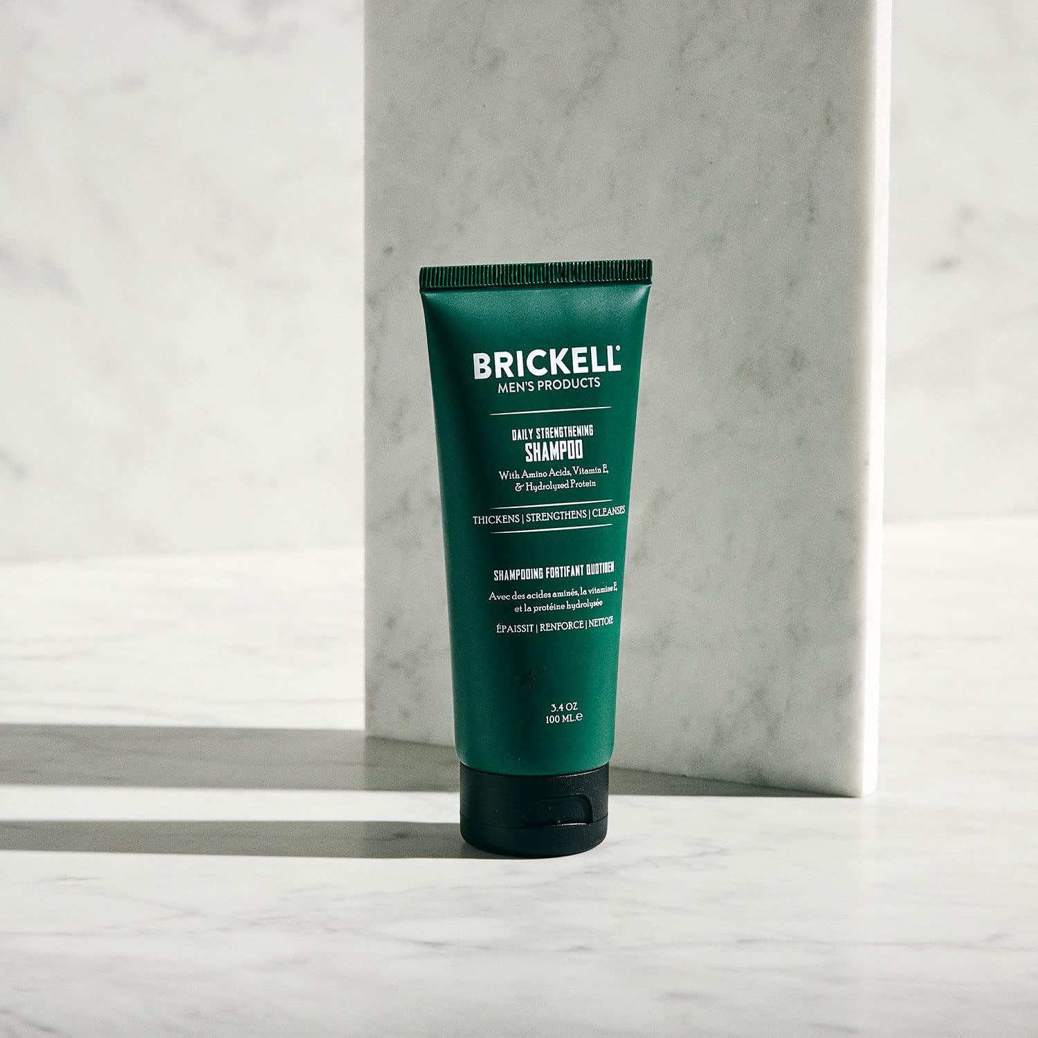 Brickell Men's Products Brickell Men's Products Daily Strengthening Shampoo for Men, Natural and Organic Featuring Mint and Tea Tree Oil To Soothe Dry and Itchy Scalp, Sulfate Free and Paraben Free, 3.4 Ounce, Scented