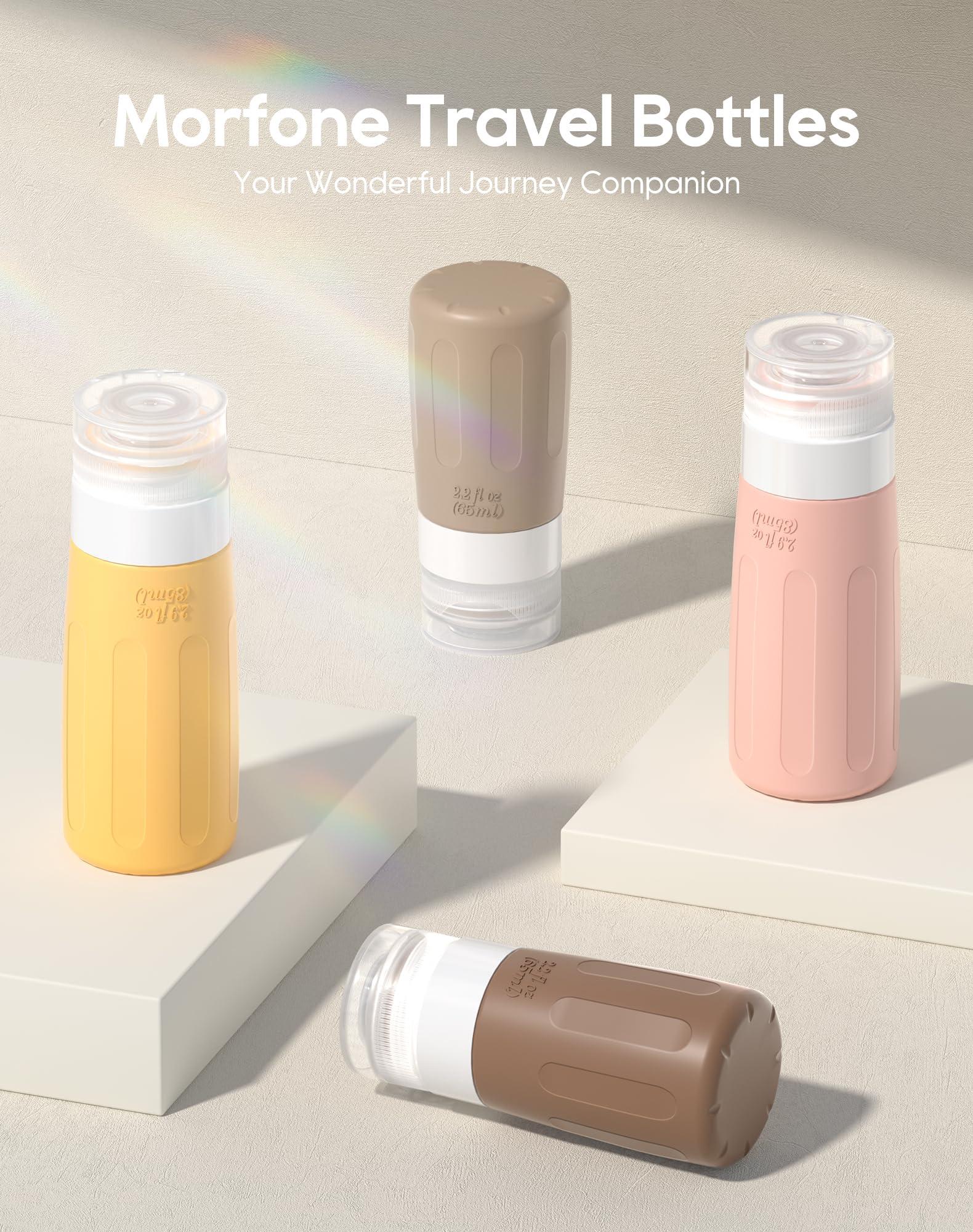 Morfone Morfone 16 Pack Travel Bottles Set for Toiletries, TSA Approved Travel Containers Leak Proof Silicone Squeezable Travel Accessories 2oz 3oz for Shampoo Conditioner Lotion Body Wash (BPA Free)