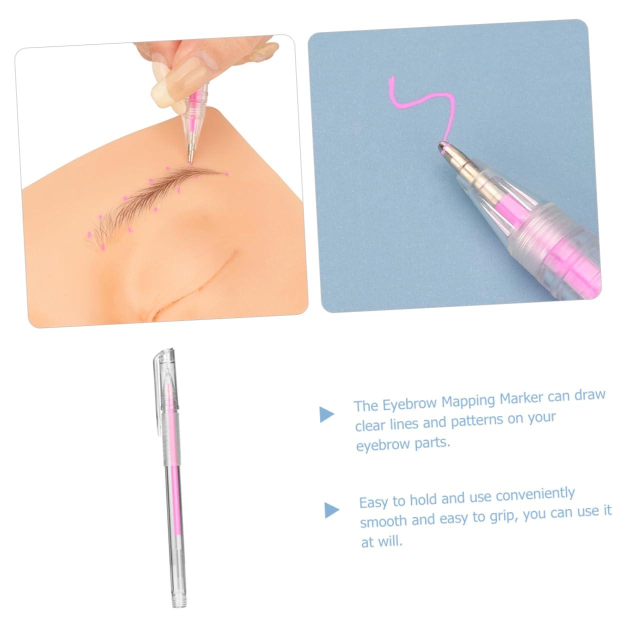MOLUCKFU MOLUCKFU 1mm Fine Tip Brow Pen for Microblading Body Tattooing Smooth Marking 1pc Pink Eyebrow Positioning Marker