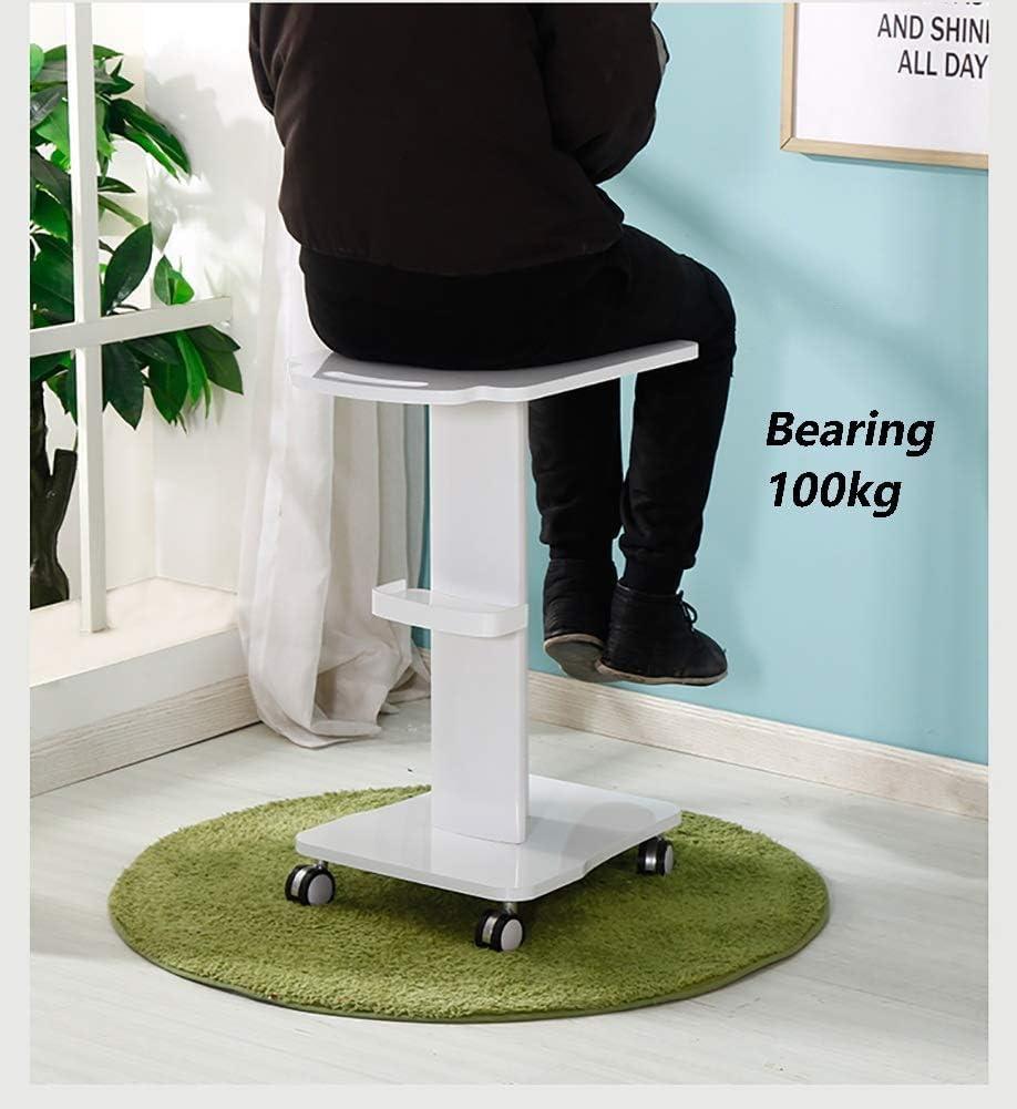 Katzowen Katzowen Utility Organizer Cart Wood Beauty Salon Trolley Roll-About Cart & Organizer, Hair Spa Equipment Styling Pedestal, Support 100kg, White