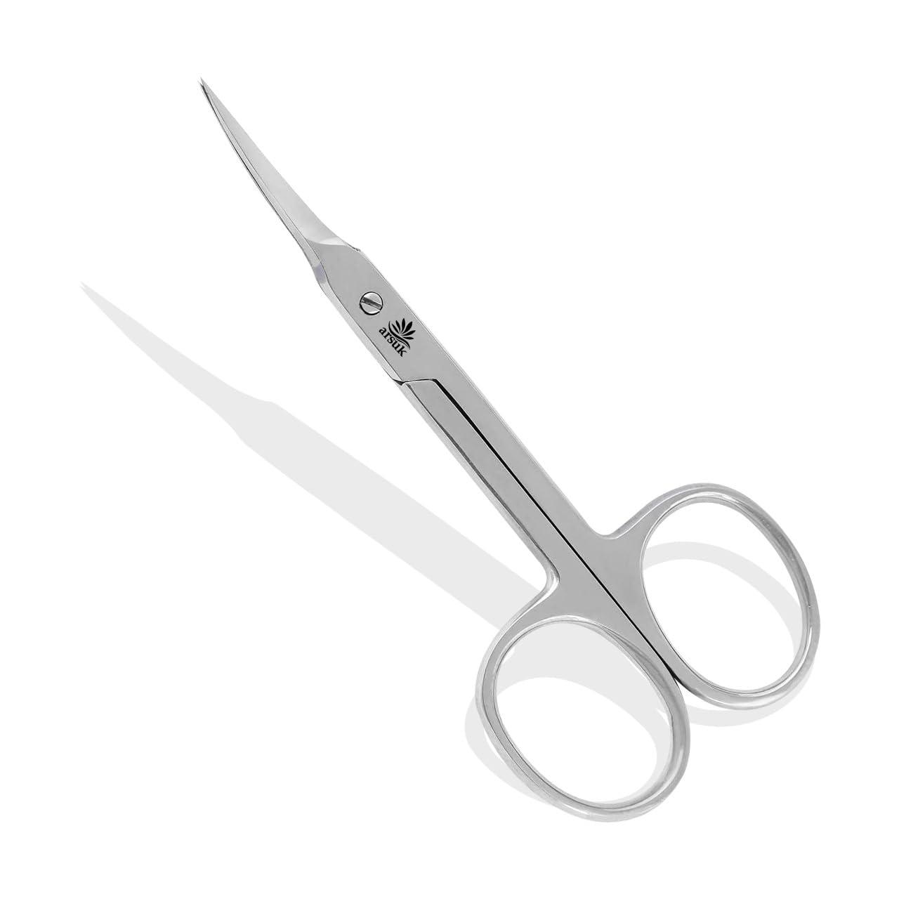 ARSUK ARSUK Cuticle Scissors Extra Fine Curved- Professional Manicure Scissors for Women Men Nails, Cuticles, Hang Nail- Sharp Thin Stainless Steel 3.75\" Long Right & Left Handed Tijera Para Cortar Cuticula