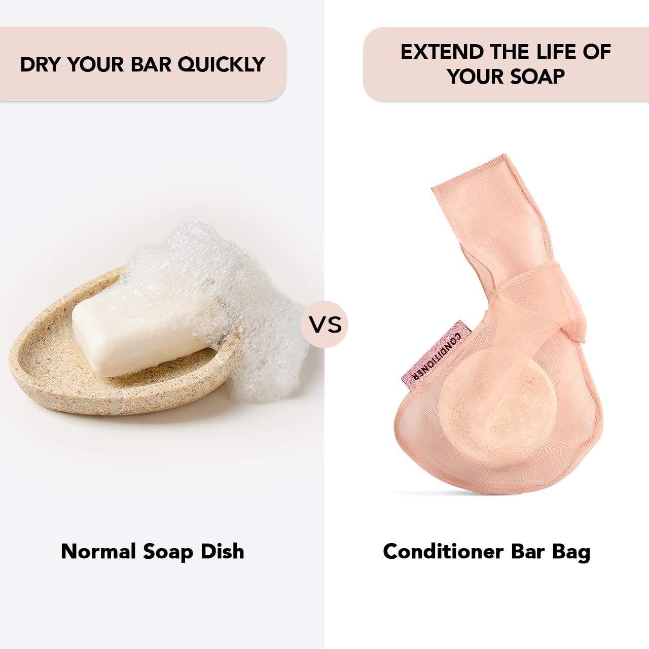 Kitsch Kitsch Bar Soap Saver Bag  Recycled Mesh Beauty Bar Pouch for Body Wash, Conditioner & Shampoo Bars, Holder to Preserve Soap, Eco-Friendly, Patented Bag  Terracotta