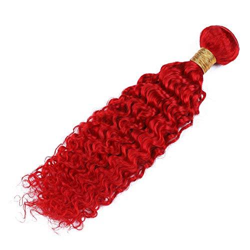 General Peruvian Red Color Human Hair Bundles with Closure 4 with 4 Inches Deep Wavy Mixed Length Virgin Double Drawn Hair Weft