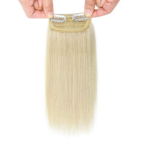 S-noilite S-noilite Hair Extensions for Short Hair Clip in Human Hair 1PCS 2 Clips Clip in Hairpieces Remy Hair For Women with Thinning Hair Add Hair Volume 12g 8Inch-Bleach White