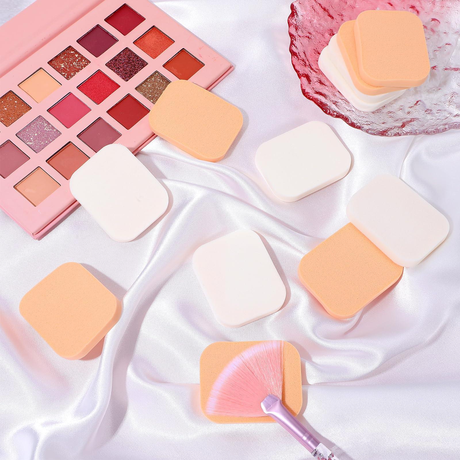 Giantree Giantree 12Pcs Square Makeup Sponges, for Foundation Facial Powders Puff Cosmetic Sponge, Square Foam Pad Powders Blender for Liquid Foundation Cream Powder Concealer - Wet Dry Use (Skin Color+White)