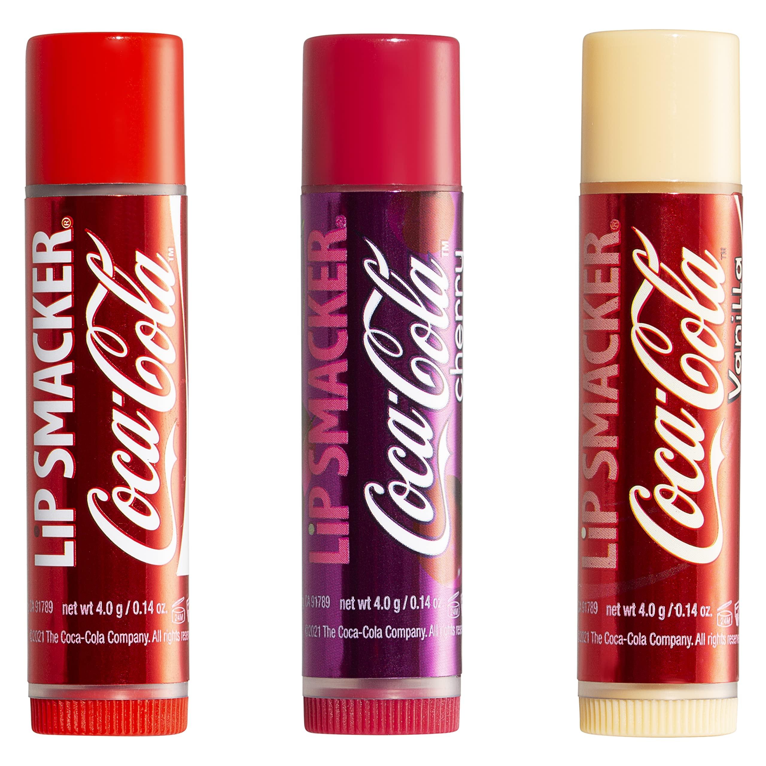 Lip Smacker Lip Smacker Valentine\'s Day Collection Coca-Cola Lip Balm Tin - Moisturizing, Soothing Trio Original Coca-Cola, Cherry, & Vanilla