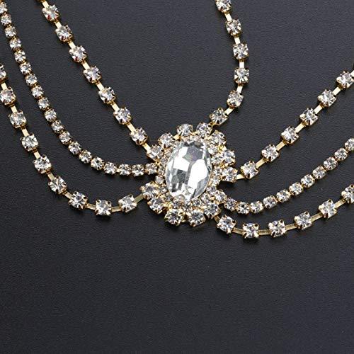BERYUAN BERYUAN Women Rhinestone Head Chain Boho Crystal Headpiece Gold Wedding Hair Accessory Gift for Her Party Headpiece for Bride Bridesmaid Girls (style 1, ) (Gold)