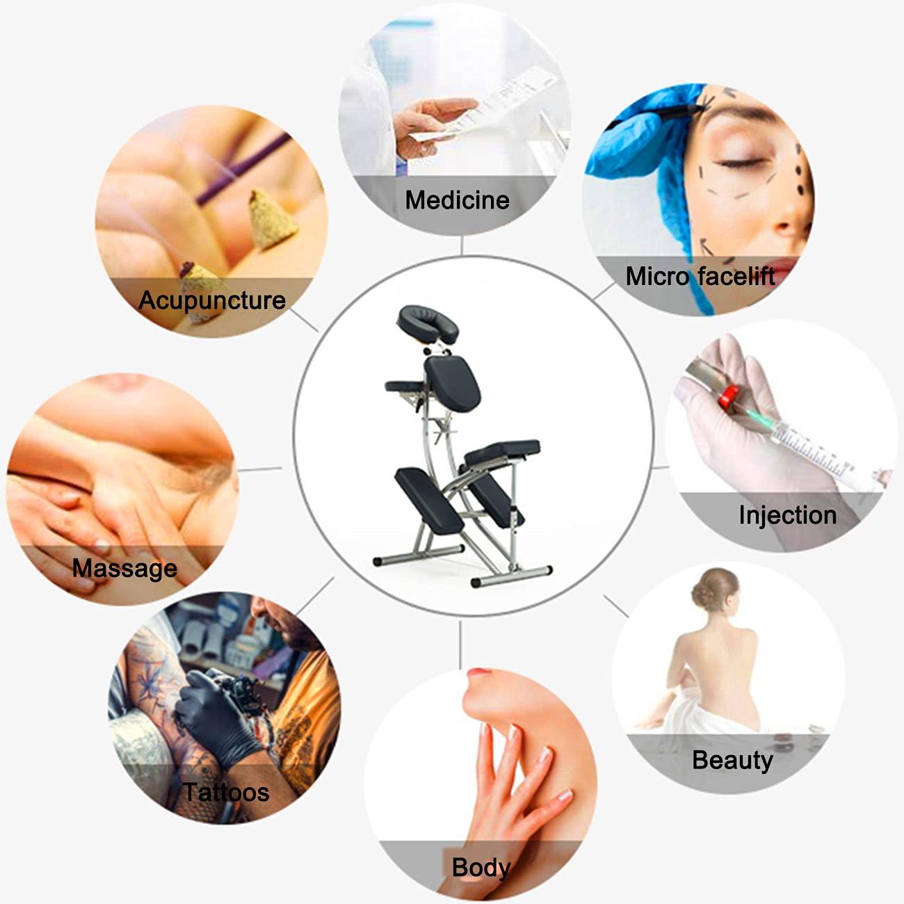 ERoomQ ERoomQ Portable Massage Chairs,Folding Tattoo Chairs,5Cm High-Density Sponge Height Adjustable Face Cradle Light Weight Travel Spa Seat