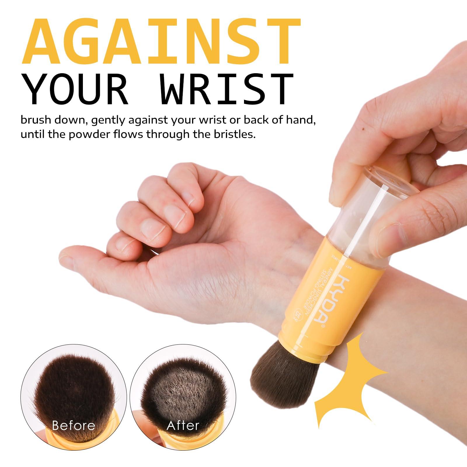 KYDA KYDA Mineral Sunscreen Setting Powder, SPF 35, Translucent, Mineral Brush Powder, Oil Control Natural Matte Finish, Lasting Lightweight Breathable, for All Skin