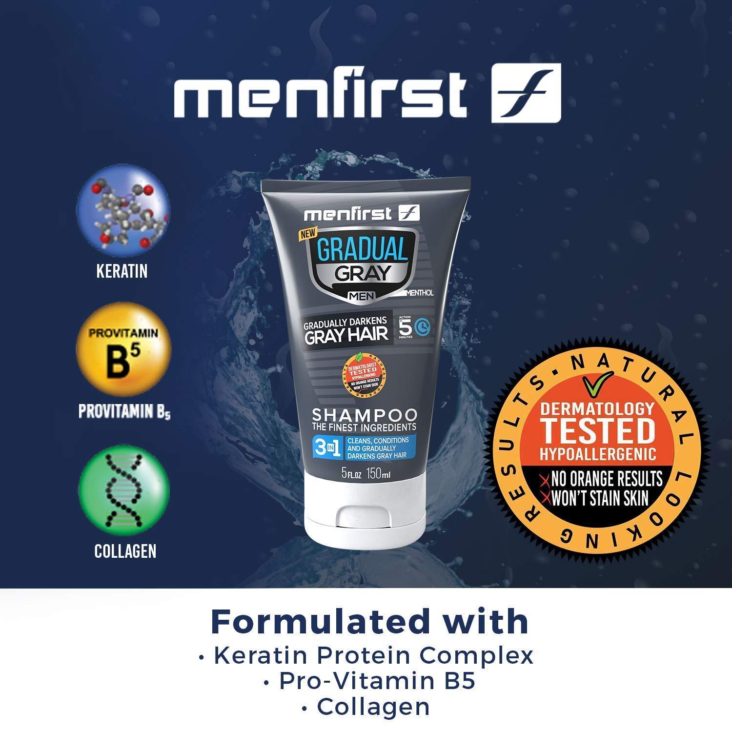 MENFIRST MENFIRST Gradual Gray - Good Bye Gray Hair- 3-in-1 Shampoo and Hair Pomade - 2 Pack Bundle