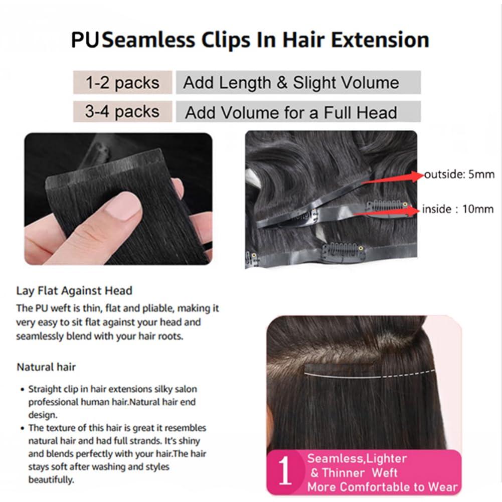 Kiss darling LASHES Afro Kinky Curly Seamless Clip In Human Hair Extensions for Women,PU Invisible Clip Ins Hair Extensions Real Human Hair 4B 4C Afro Curly Clip Ins 24\"inch