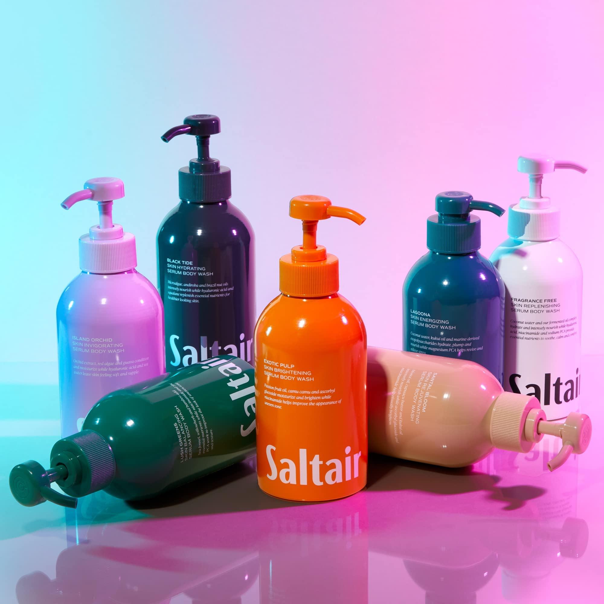 Saltair Saltair Body Wash, Santal Bloom 2-Pack. Moisturizing Body Cleanser with Monoi Oil and Cupuacu Butter. Luxury Shower Gel for Women. Vegan, Cruelty-Free Paraben Free. 2x 17oz Pump Bottles