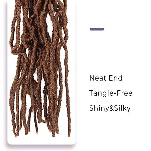 Niseyo Niseyo new Faux Locs 24 Inch Crochet Hair 6 Packs Natural Long Soft Locs Crochet Braids (24'' 6Pcs, 30#/Light Brown)