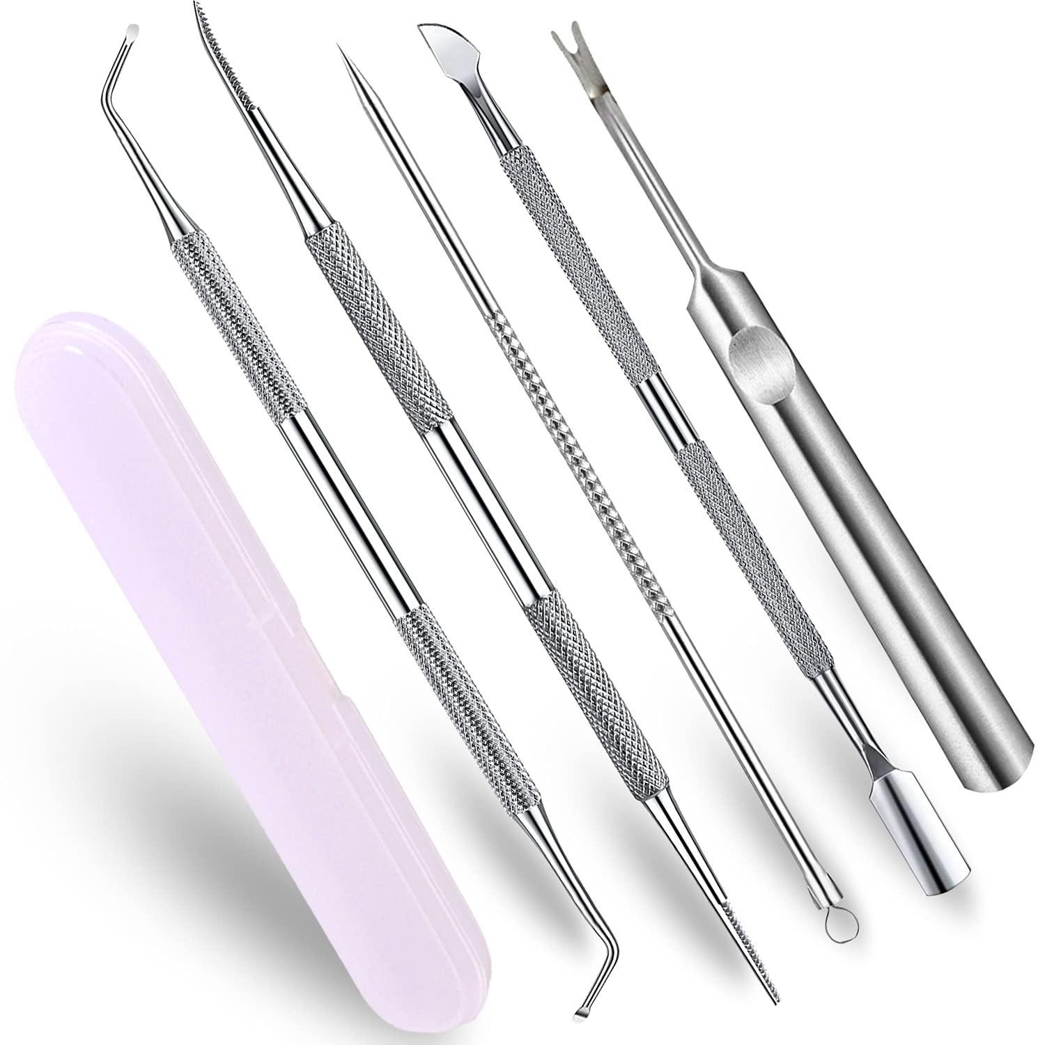 EODIEBN Ingrown Toenail Pedicure Tool Kit Nail File and Nail Lifter Pusher Double-Sided Nail Manicure Kit Stainless Steel Nail Care, Tools Pain Relief (6PCS)