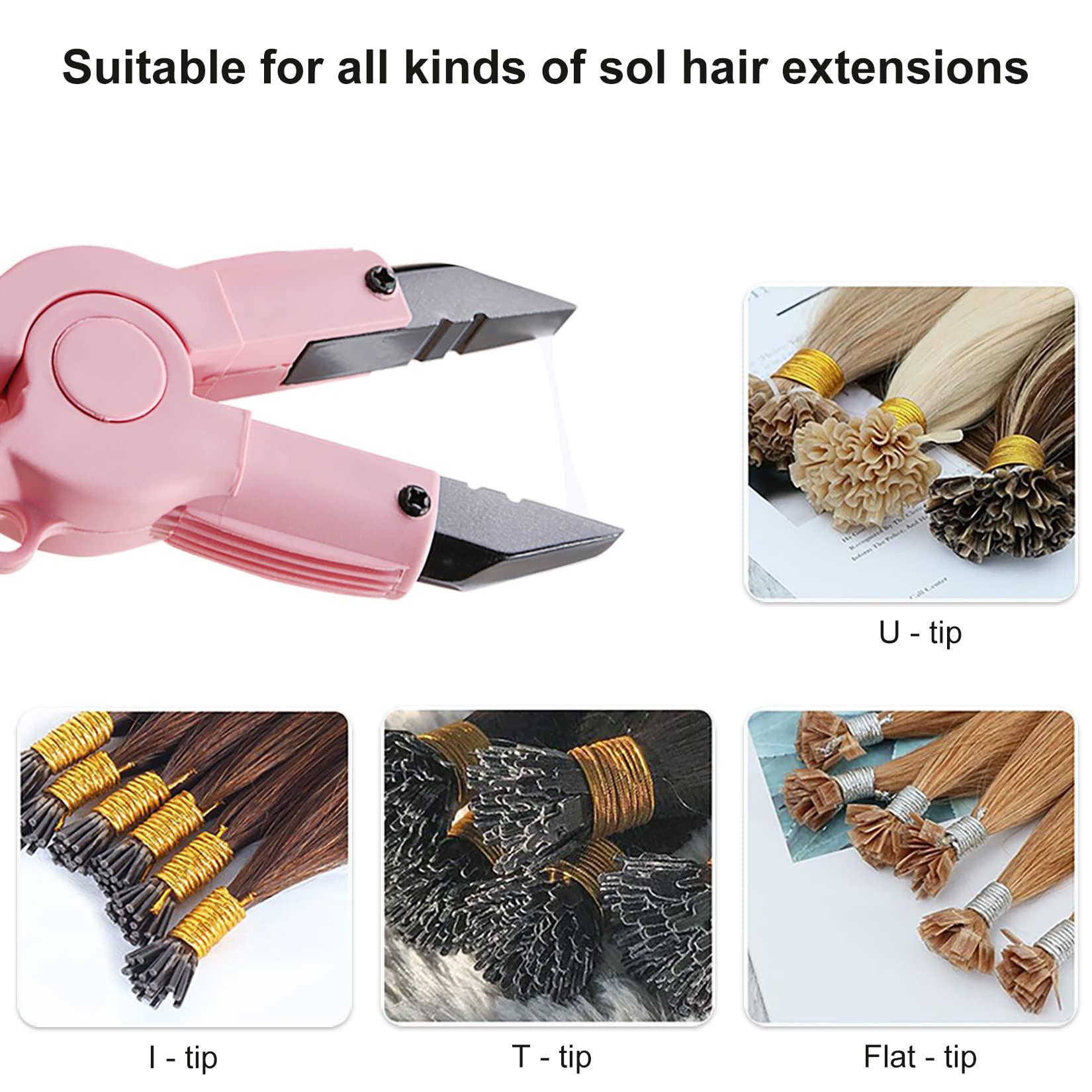 Fiunkes Heat Hair Extensions Heat Iron, Professional Heat Fusion Hair Extensions Tool, Glue Melting Heat Hair Connector Wand Keratin Bonding Tools Temperature Constant for C/U/I/Flat Tip