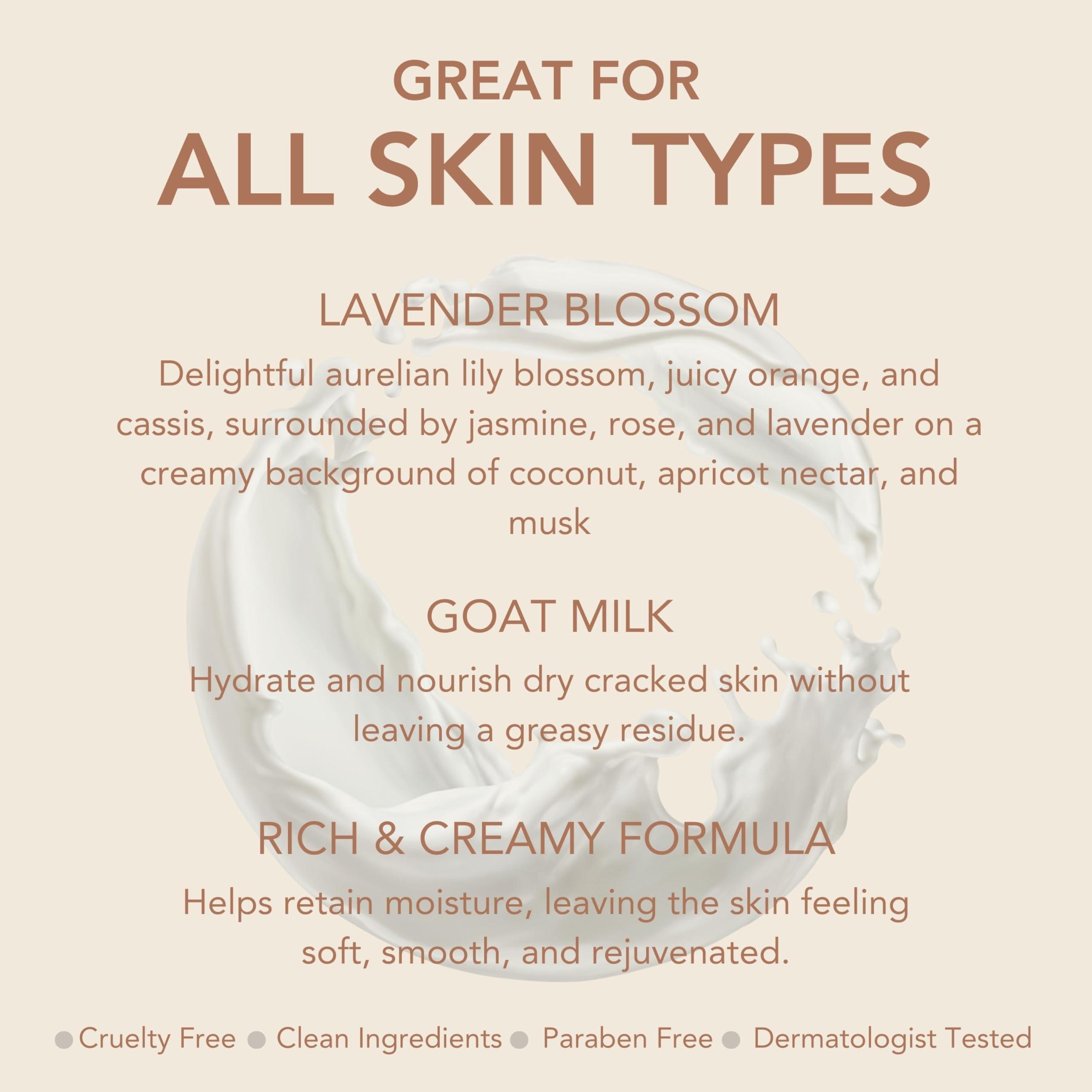 Dionis Dionis Goat Milk Skincare Body Lotion 16.9oz Refill Pouch, Cruelty Free Clean Ingredients & Dermatologist Tested Lotion for Dry Skin, Hydrating & Deeply Moisturizing Rich in Vitamins, Lavender Blossom