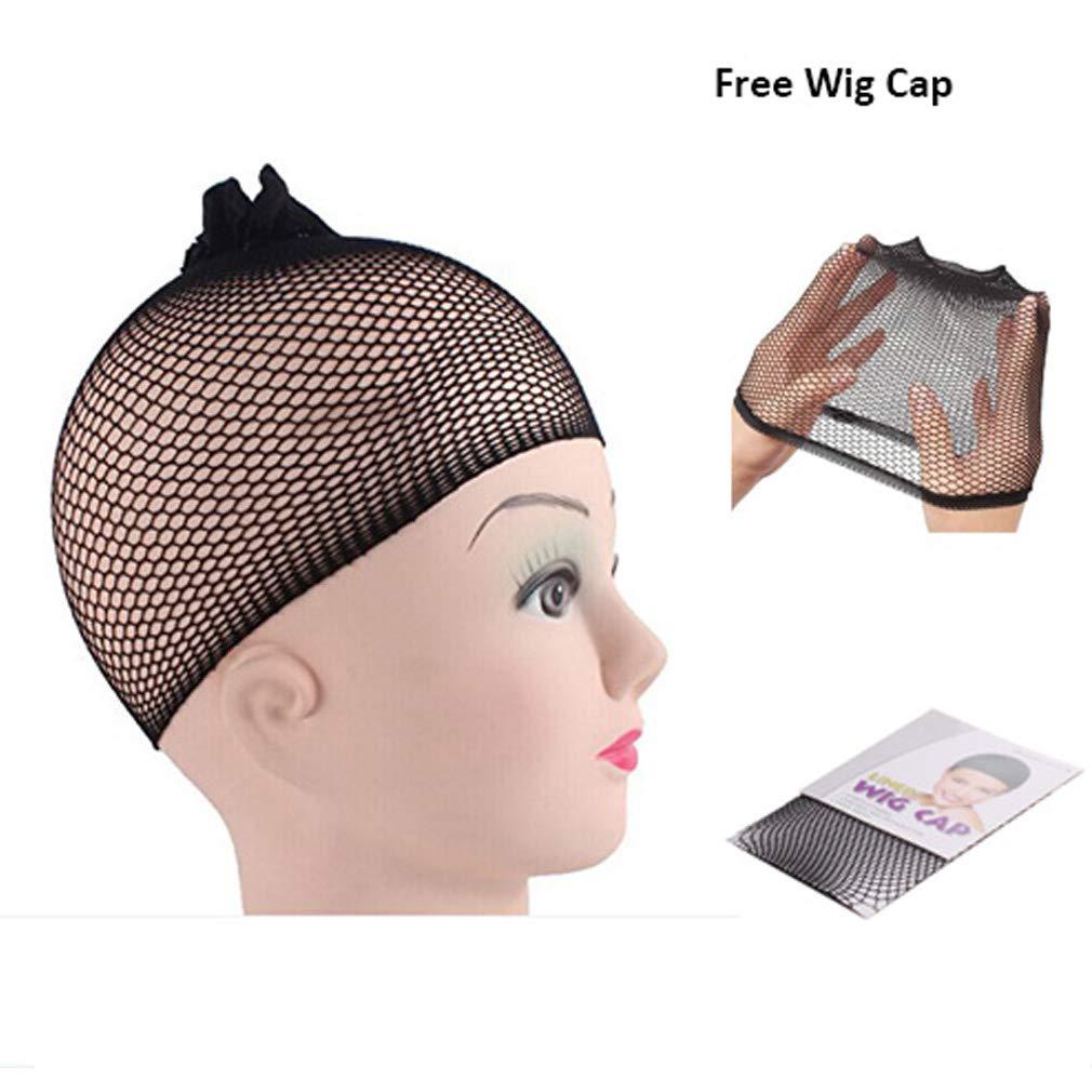 BERON BERON Black to Blue Wigs Straight Long Wig for Women 24'' Wigs Middle Part Cosplay Wig Halloween Party or Daily Use Wig Cap Included