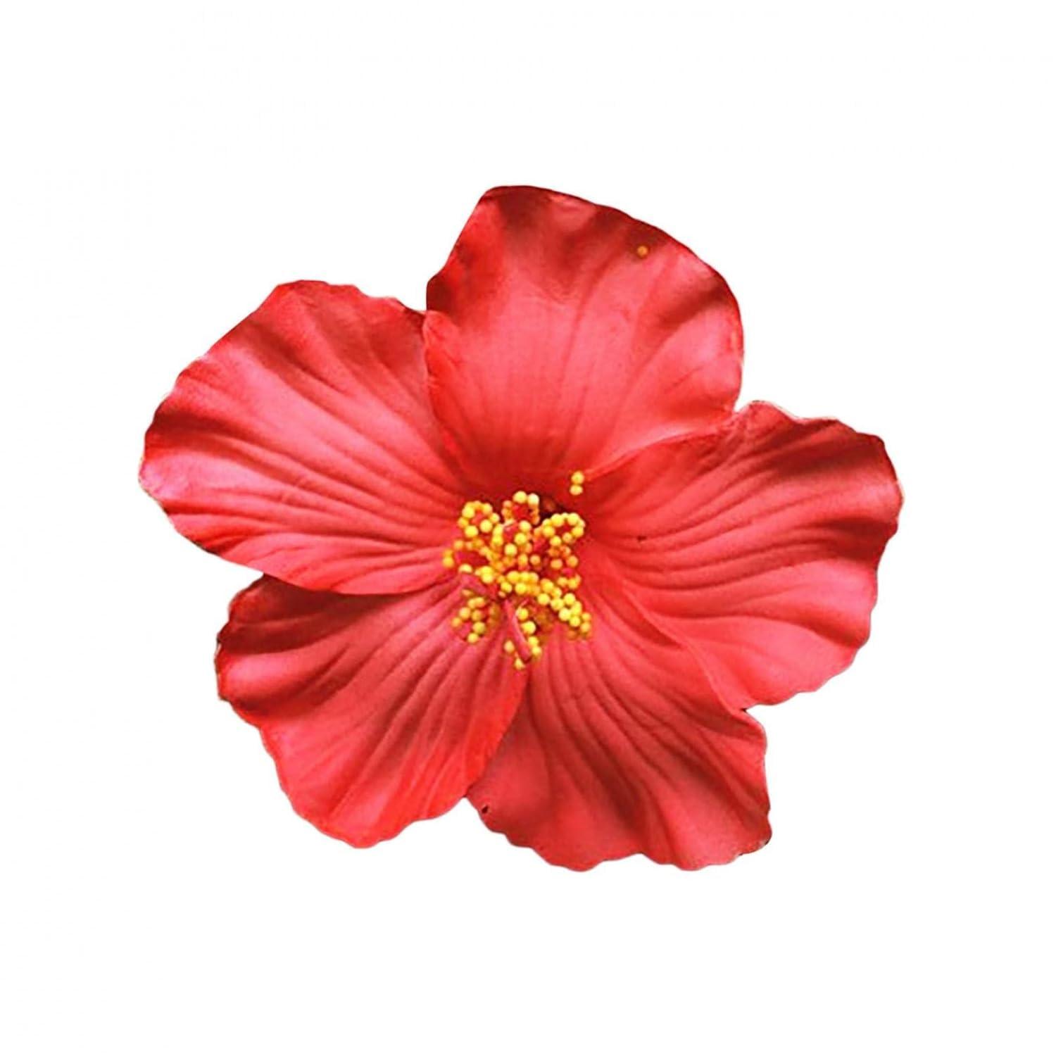 YSSZAM 1PC Red Hawaiian Flower Hair Clip for Women Girls Fashion Bohemian Flowers Hair Accessory for Dancer Bridal Wedding Beach Party 8 cm